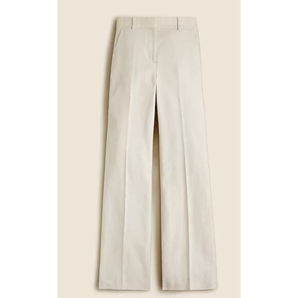 J.Crew Carolina Flare Pant in Stretch Linen Blend Flax Ivory Size 4 NWT - Picture 5 of 9